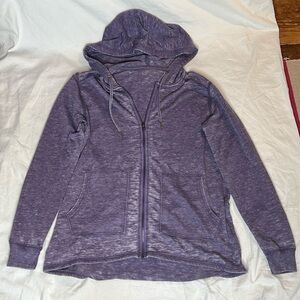 Silverwear Heather Purple Full-Zip French Terrie Hoodie Size Large Sweatshirt